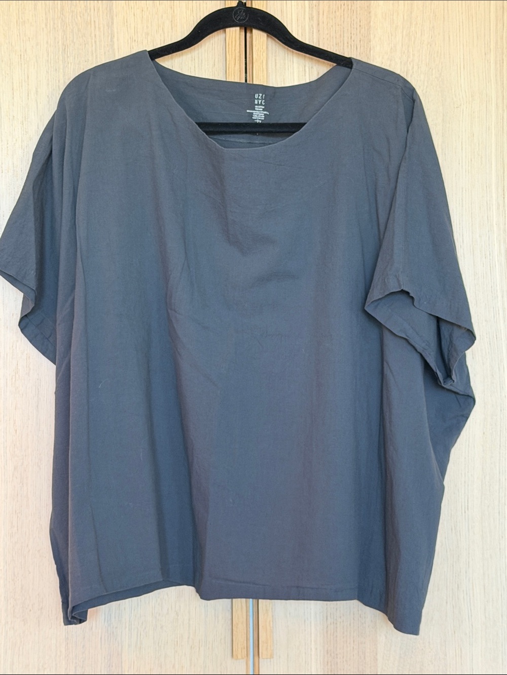 Minimalist Charcoal Gray Tunic Top - Relaxed Women's Tunic